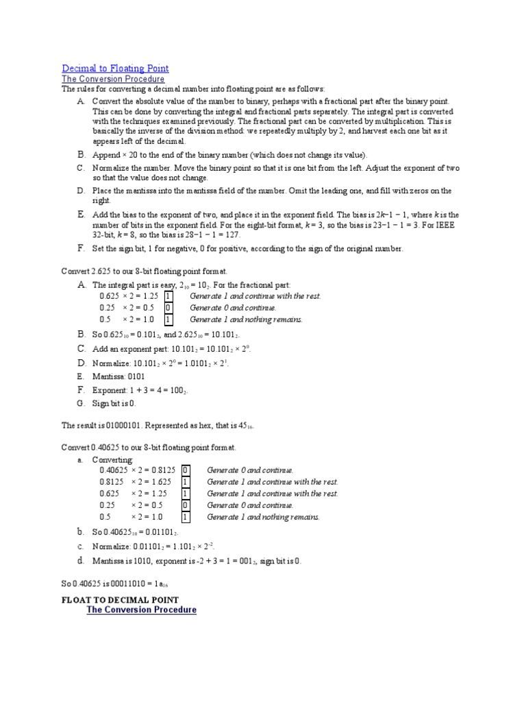 Decimal To Floating Point Pdf Fraction Mathematics Exponentiation