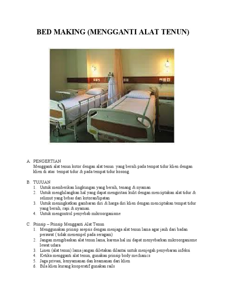 Prosedur Bed Making di Keperawatan | PDF