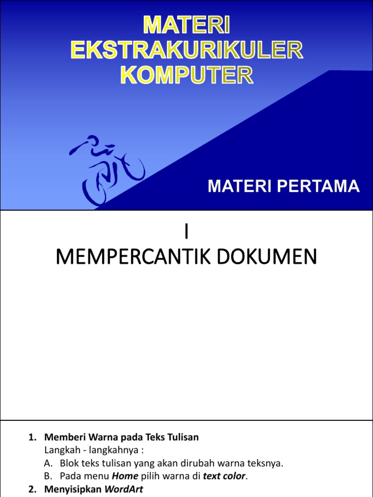 Materi Ekskul Komputer Ke-1 Kls 5 S.D. 6 (Lanjutan) | PDF