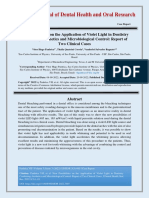 New Possibilities On The Application of Violet Light in Dentistry Combining Aesthetics and Microbiological Control Report of Two Clinical Cases