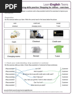 Shopping For Clothes - Exercises 4 PDF