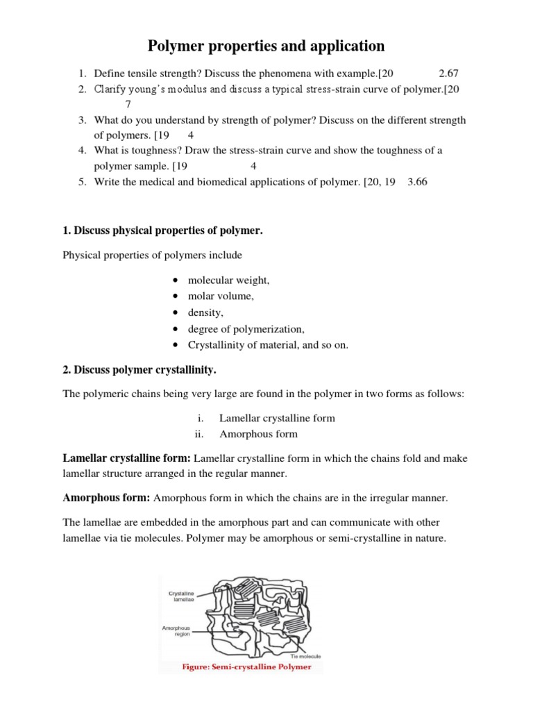 Polymer Science for Engineers | PDF | Deformation (Engineering) | Polymers