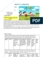 PROYECTO de Aprendizaje N 07 DEL 08 AL 30 DE AGOSTO DEL 2022