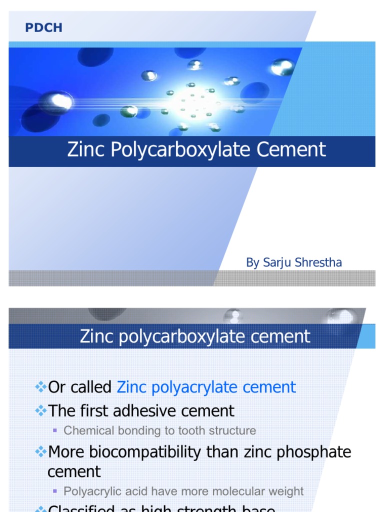 Zinc Polycarboxylate Cement | PDF