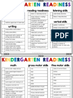 Kindergarten Readiness - Editable