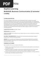 Sophia Business Communication Syllabus