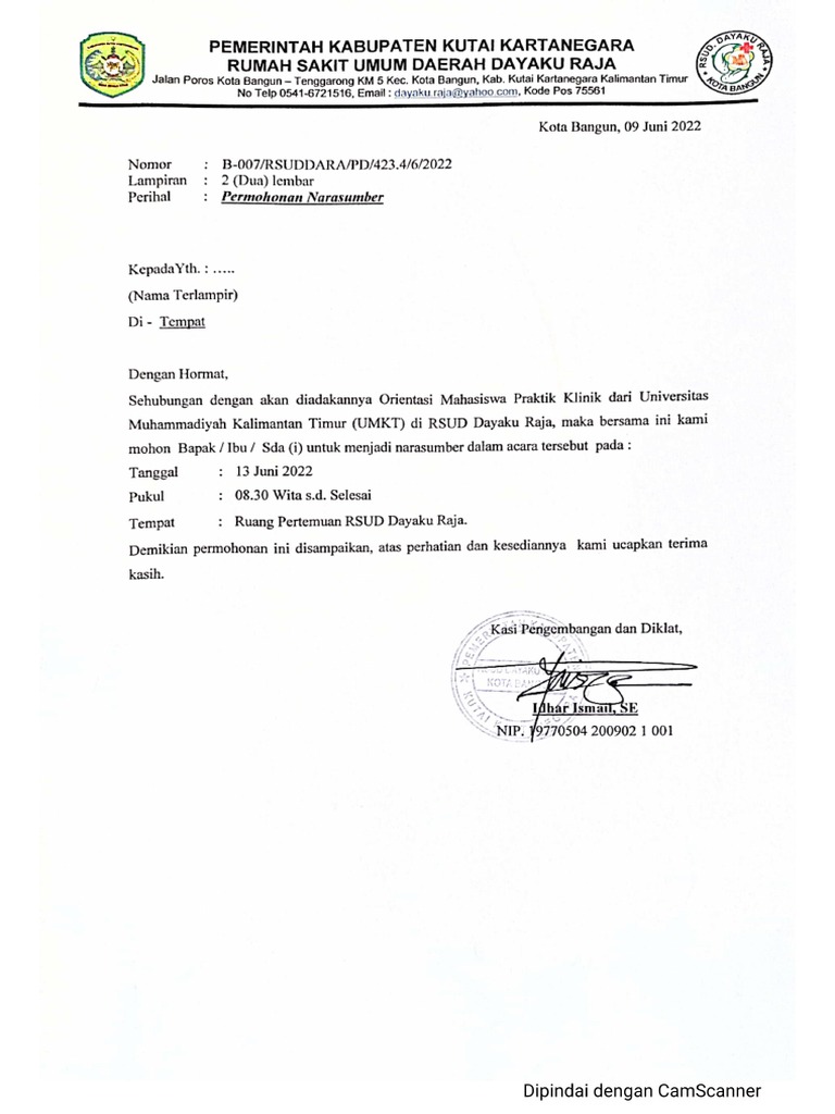 Surat Permohonan Narasumber | PDF
