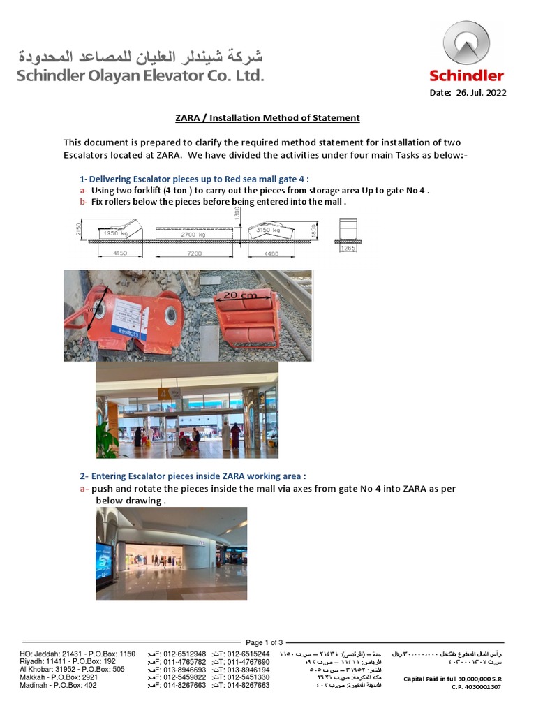 ZARA Method of Statment Without Forklift PDF