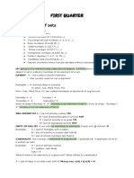 First Quarter: Introduction of Sets