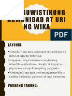 Lingguwistikong Komunidad at Uri NG Wika