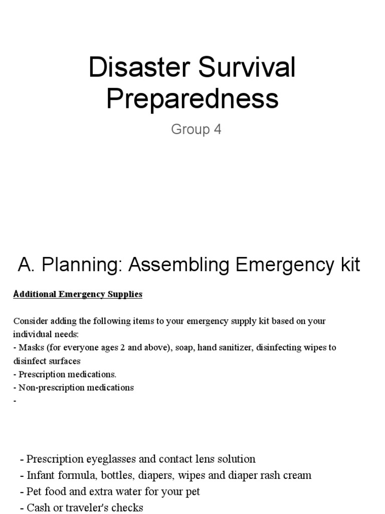 Disaster Survival Preparedness PDF Trapping Meat