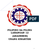 FILIPINO SA PILING 1st Quarter 2021 2022
