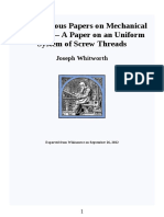 Miscellaneous Papers On Mechanical Subjects A Paper On An Uniform System of Screw Threads