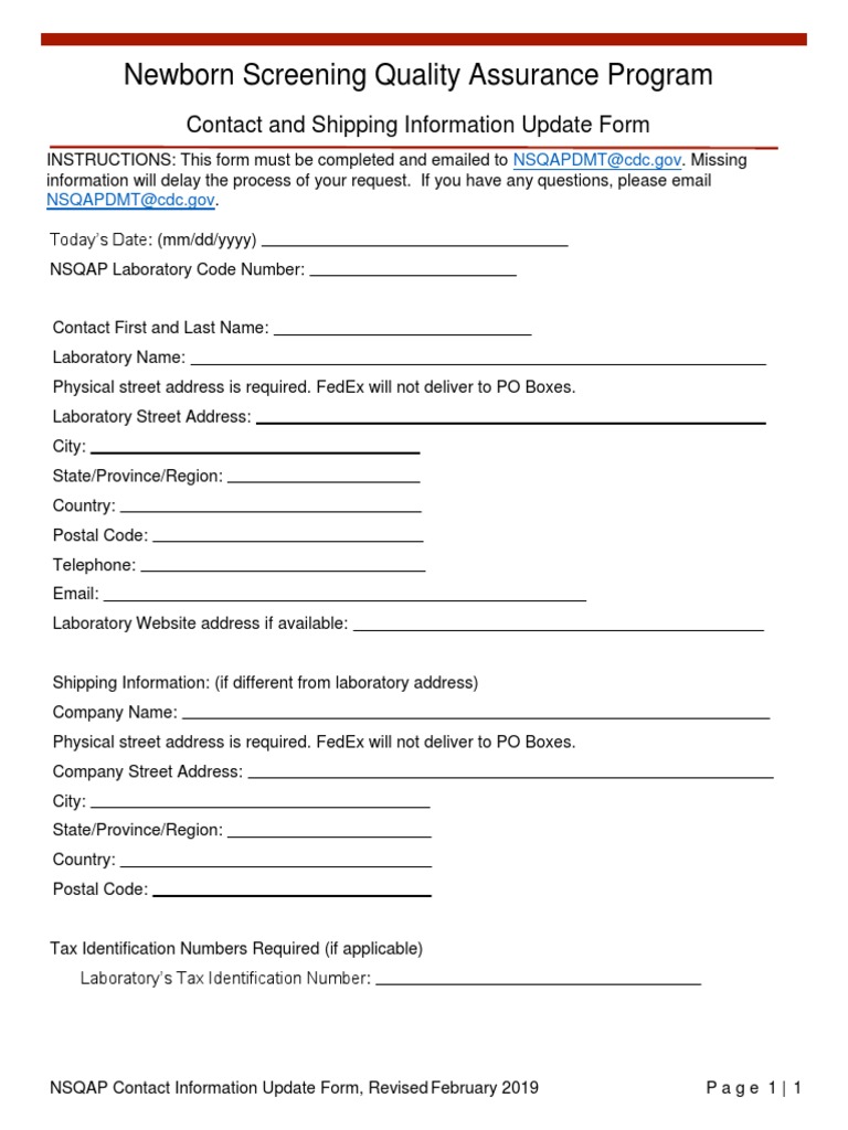 Contact Update Form | PDF