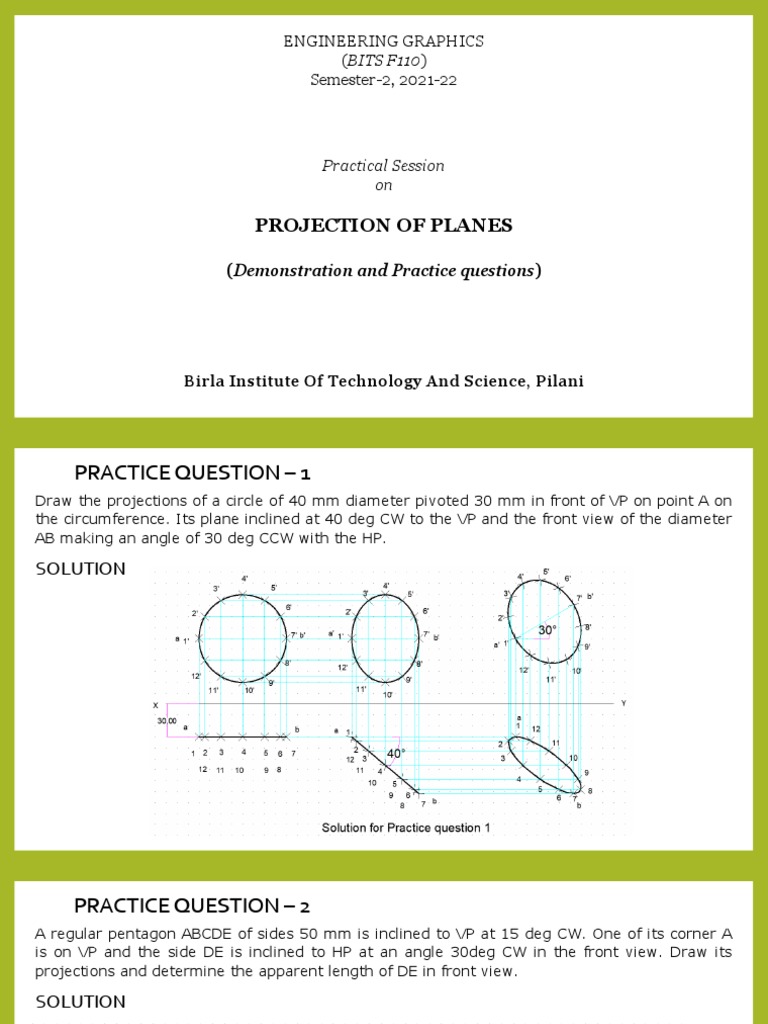 Projection of Planes Solution PDF