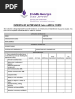 Supervisor Comments on Internship Evaluation | PDF