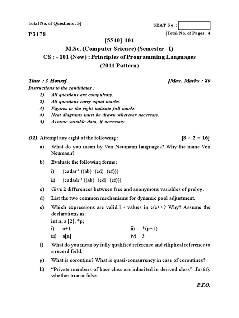 M.SC Science) 20082011 Pattern PDF Scope