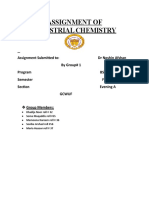 INSUDTRIAL CHEMISTRY ASSIGNMENT BY GROUP One