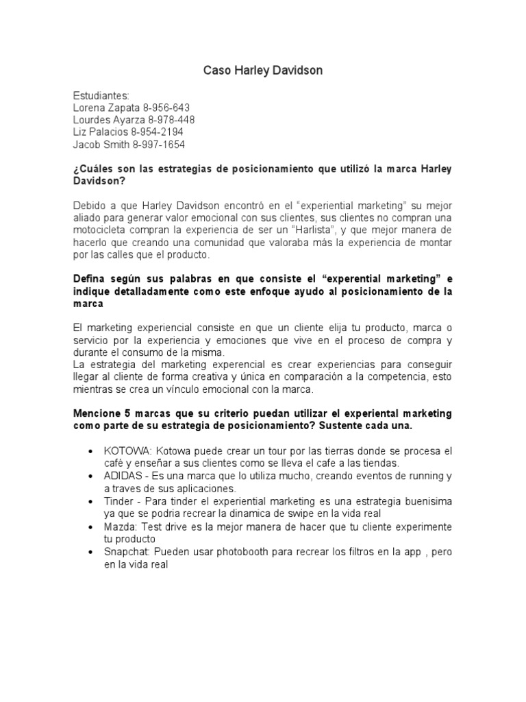 Caso Harley Davidson PDF Marketing Marca