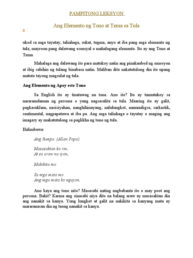 Pampitong Leksyon | PDF