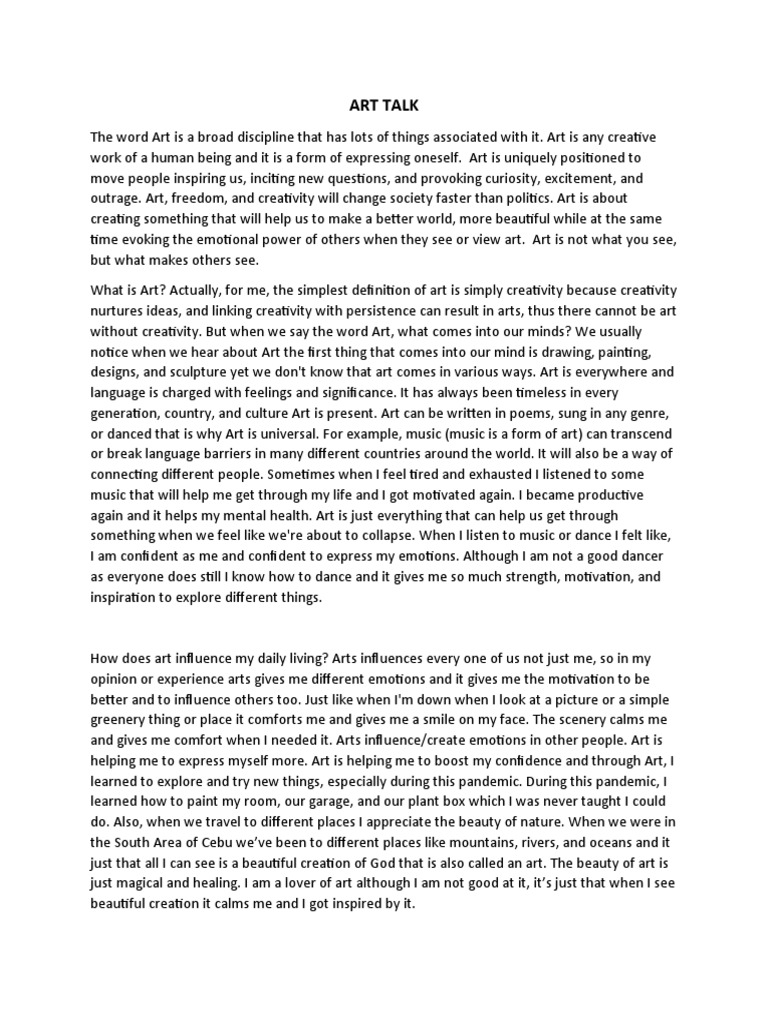 Art Talk 1 PDF Creativity Mind