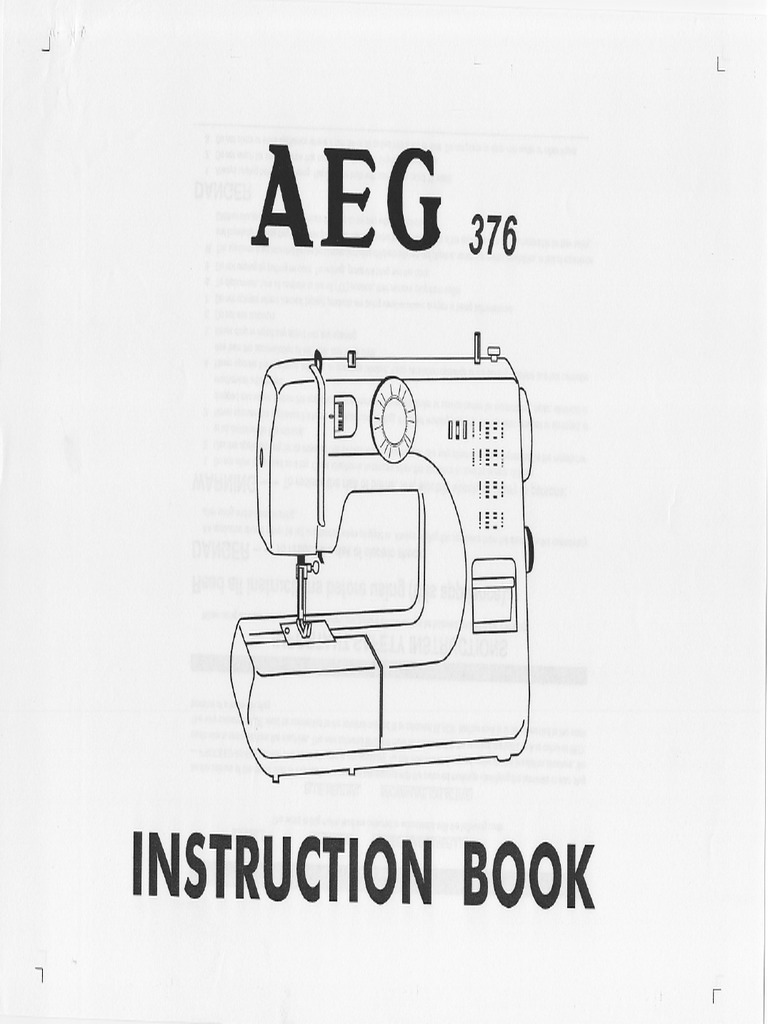 AEG 376 Sewing Machine Manual English | PDF