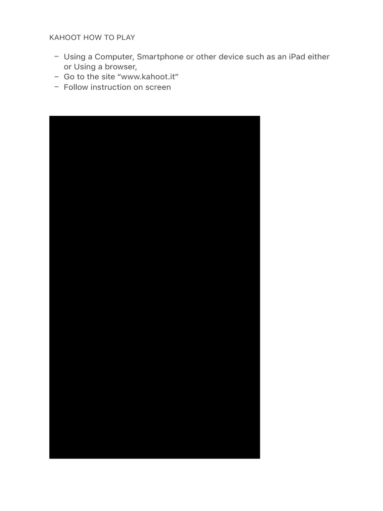 Kahoot How To Play PDF