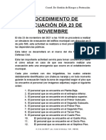 Procedimiento de Evacuación Día 23 de Noviembre