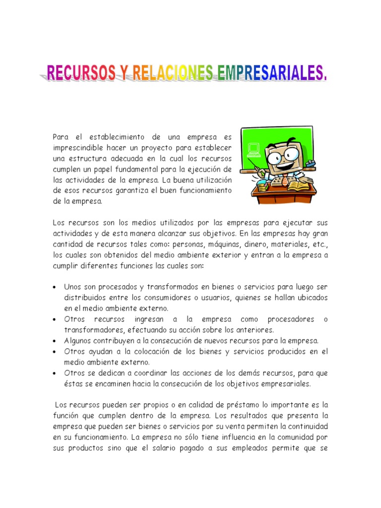 Recursos Básicos de La Empresa. Ref. Serrano A. (1999) - ADMINISTRACIÓN ...