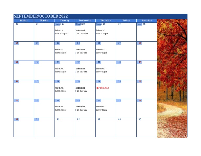 Clue Rehearsal Calendar PDF