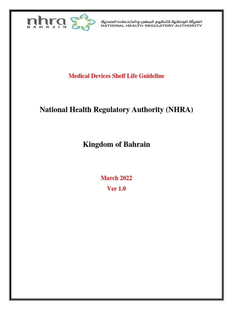 Medical Devices Shelf Life Guideline Ver 1.0 PDF Shelf Life