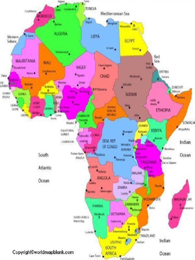 Labeled-Map-of-Africa-with-Countries | PDF