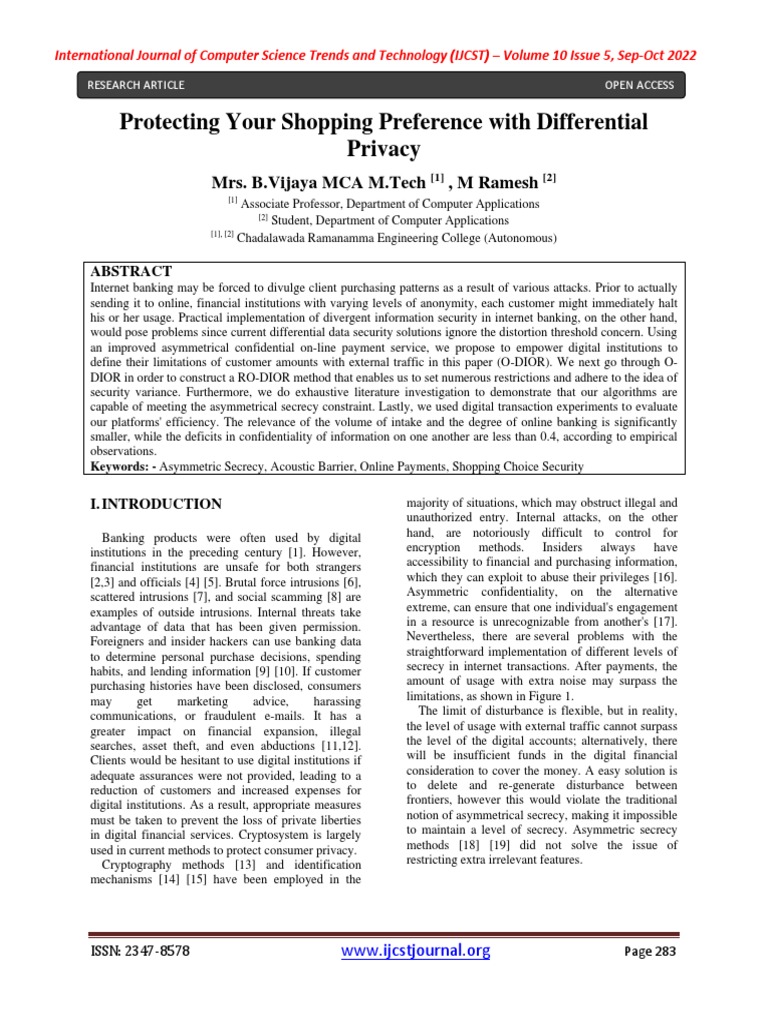 (IJCST-V10I5P40) :mrs. B.Vijaya, M Ramesh | PDF | Computer Security ...