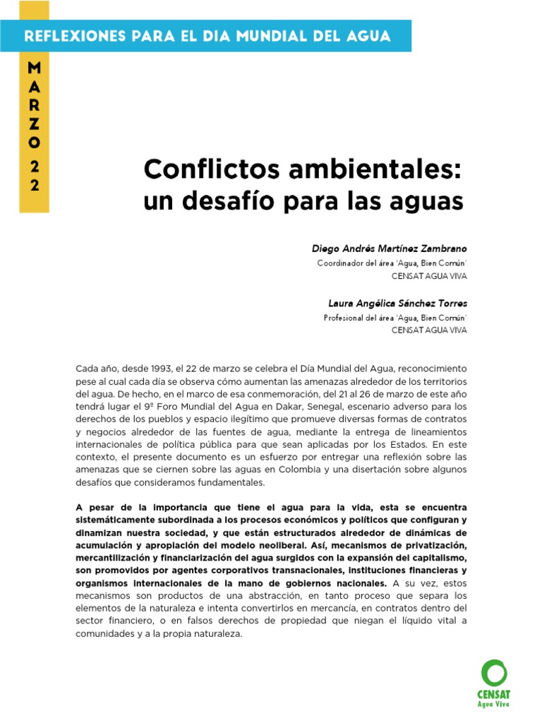 Amenazas al Agua en Colombia: Retos y Conflictos | PDF | Agua | Democracia