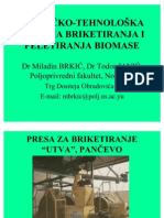 Tehnicko Tehnoloska Resenja Briketiranja I Peletiranja Biomase M. Brkic