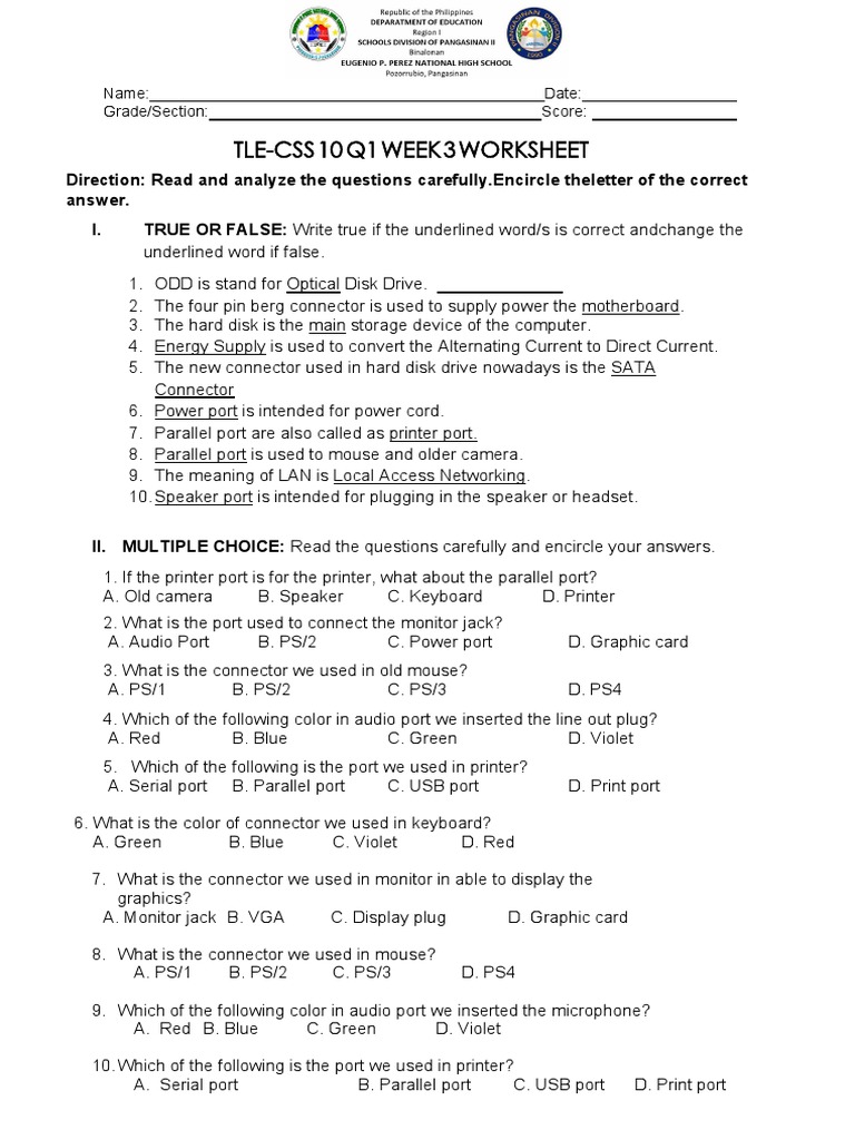 Tle te 10 q1 w4 mod4 ict css worksheet pdf usb electronics