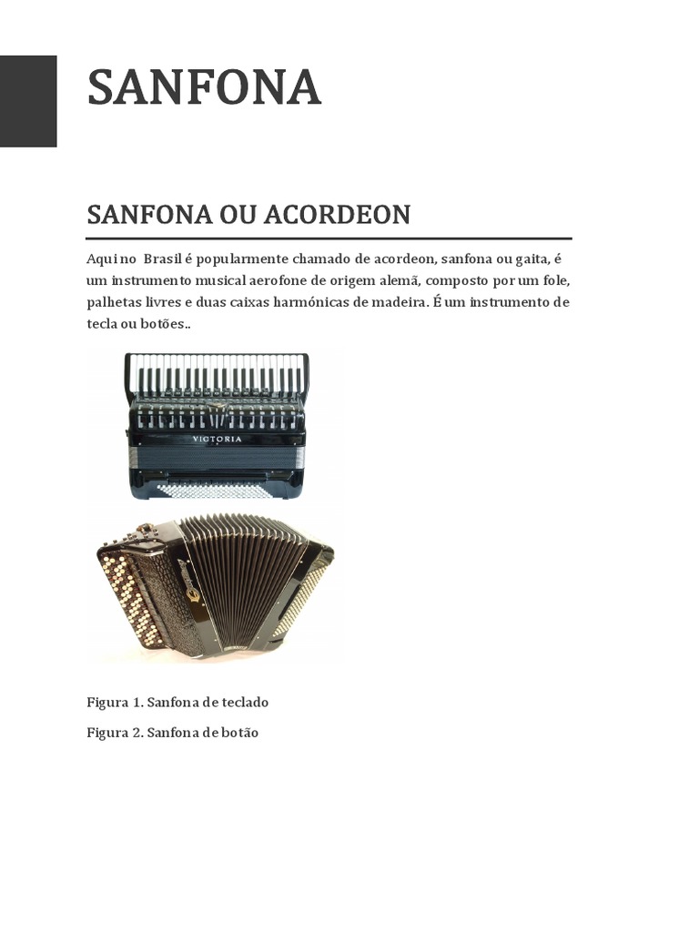 Aprenda sobre a sanfona | PDF | Acordeão | Tecnologia musical