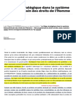 Le Litige Stratégique Dans Le Système Interaméricain Des Droits de L'homme - Revue Générale Du Droit