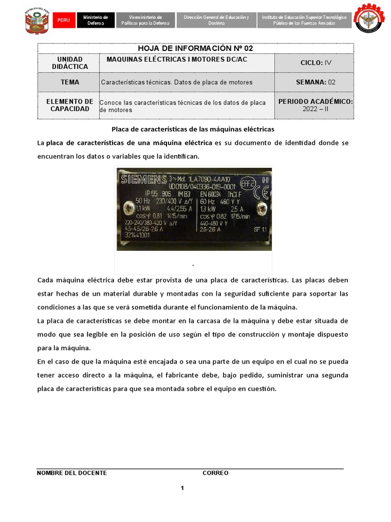 02 Informacion Maquinas PDF Bienes manufacturados Electricidad
