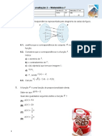 Proposta de teste de avaliação 2 – Funções e proporcionalidade