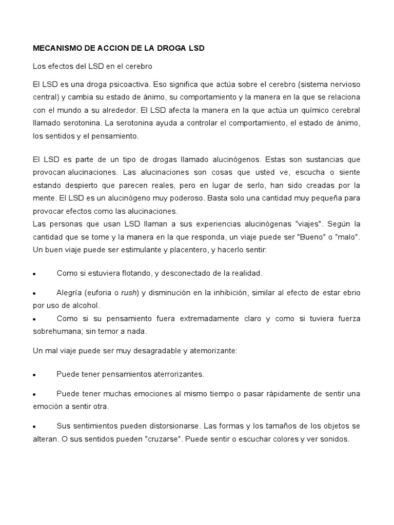 Mecanismos de Accion - Calamani | PDF | Dietilamida del ácido lisérgico ...