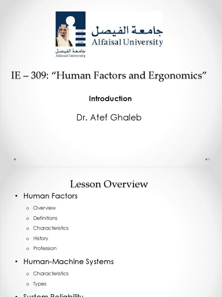 1_introduction- Part 1 Part 2 | PDF | Human Factors And Ergonomics | System