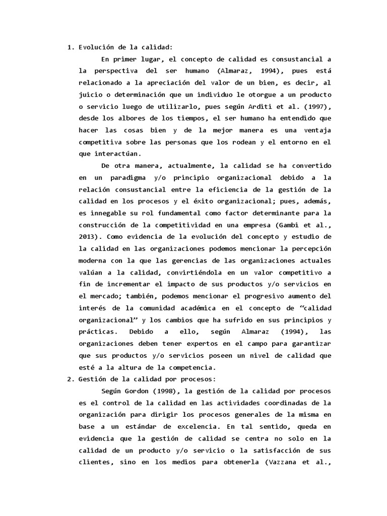 Gestion de La Calidad Por Procesos | PDF | Calidad (comercial ...