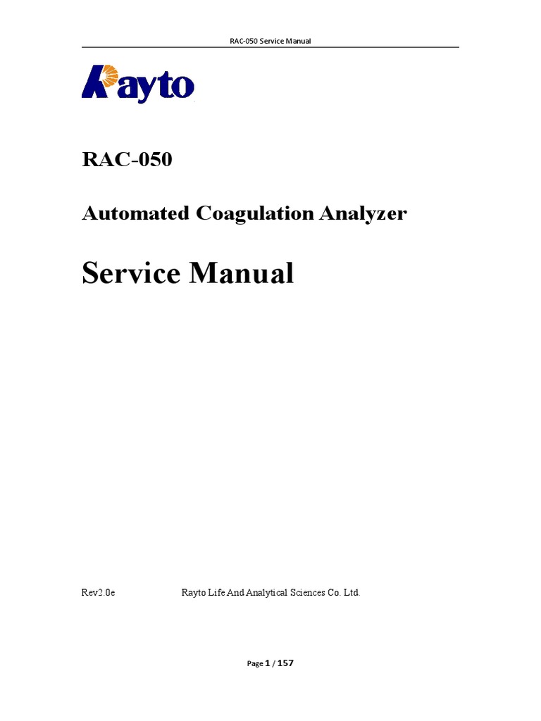 RAC-050 Service Manual V2.0e | PDF | Calibration | Subroutine