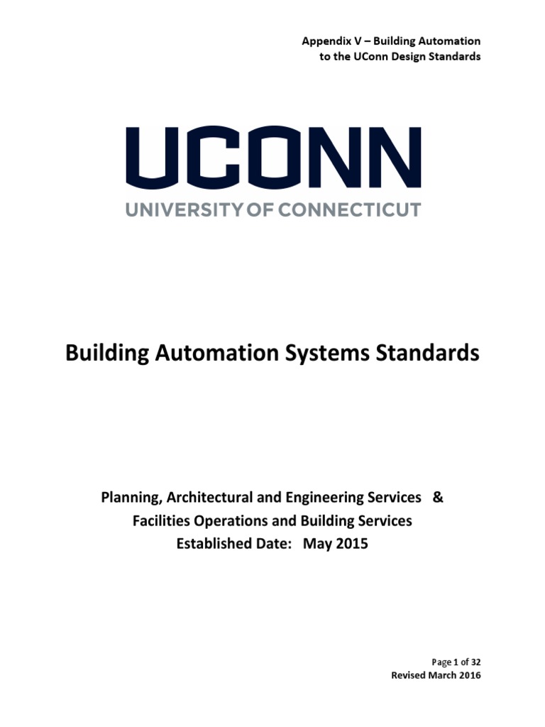 Building Automation Systems Standards and Requirements for the