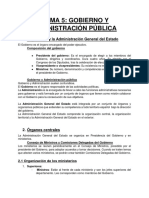Tema 5 - Gobierno y Administración Pública