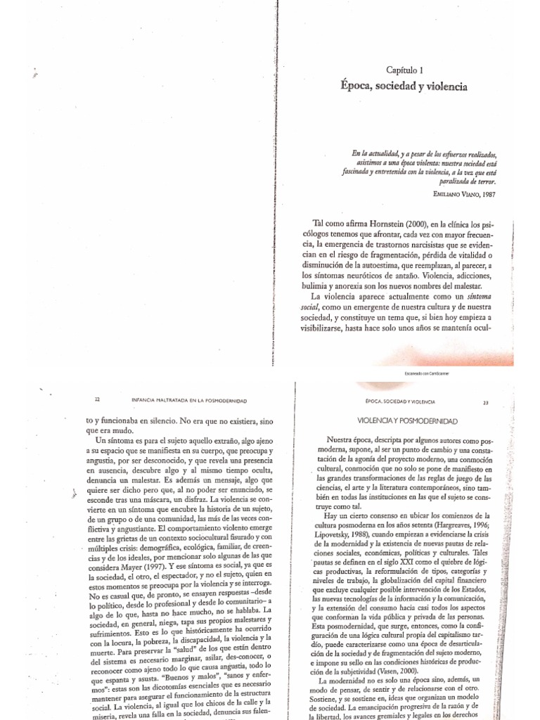 Cohen Imach Infancia Maltratada en La Posmodernidad Cap I y II | PDF