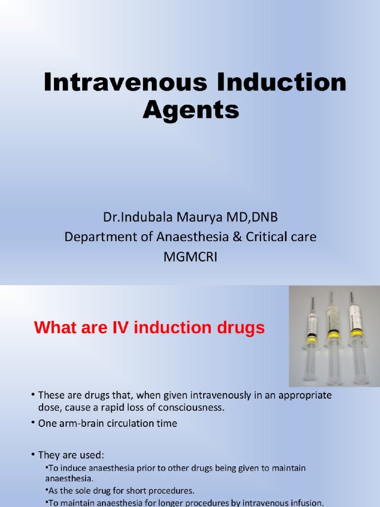 Intravenous Induction Agents 58748798 PDF