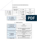 Learning Session Plan For The Professional