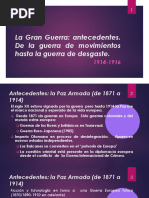 La Gran Guerra, Antecedentes. de La Guerra de Movimientos A La de Desgaste.